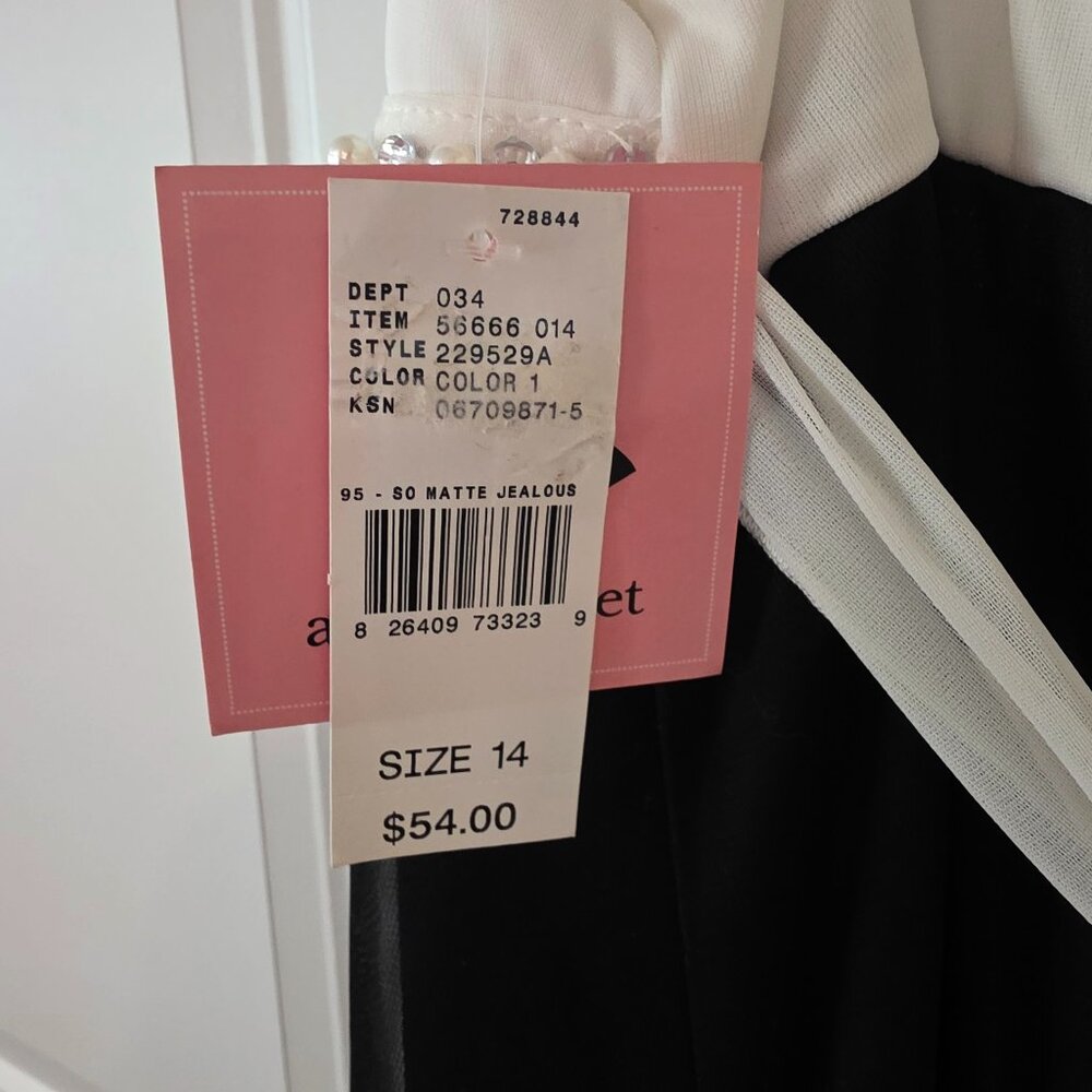 Never worn White and black dress